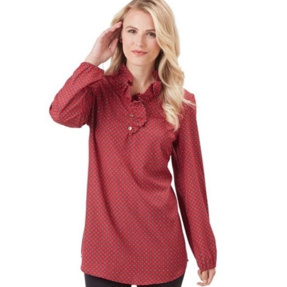 mud pie ‘Whitney’ Ruffle Neck Tunic Top